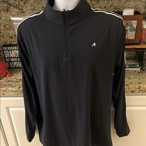 Men's Black Quarter-Zip Polo Shirt